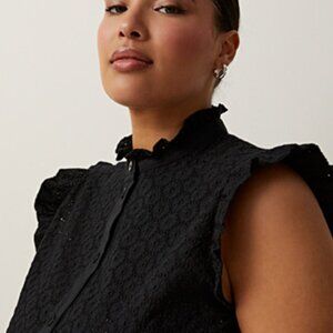 Simons Ruffled Broderie Anglaise Blouse